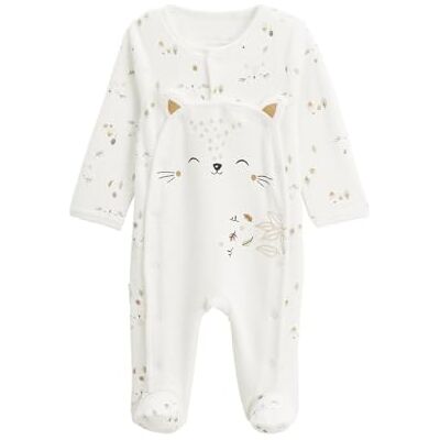Petit Béguin Pyjama bébé en velours ouverture pont Bisous - Publicité Petit Béguin Pyjama bébé en velours ouverture pont Bisous - Publicité