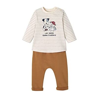 VERTBAUDET Ensemble Bébé Tee Shirt et Pantalon en Molleton rayé/Caramel 3M(60CM) - Publicité VERTBAUDET Ensemble Bébé Tee Shirt et Pantalon en Molleton rayé/Caramel 3M(60CM) - Publicité