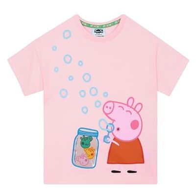 Peppa Pig Tee Shirt Fille, T Shirt Enfant Manches Courtes, T Shirt Coton Imprimé Bulles - Publicité Peppa Pig Tee Shirt Fille, T Shirt Enfant Manches Courtes, T Shirt Coton Imprimé Bulles - Publicité