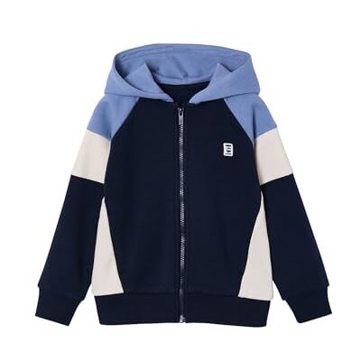 VERTBAUDET Sweat Zippé Garçon Capuche Coloblock Bleu Moyen 10A - Publicité VERTBAUDET Sweat Zippé Garçon Capuche Coloblock Bleu Moyen 10A - Publicité