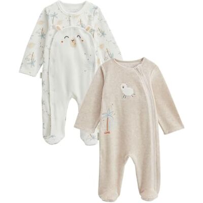 Petit Béguin Lot de 2 pyjamas bébé en velours Noisette - Publicité Petit Béguin Lot de 2 pyjamas bébé en velours Noisette - Publicité