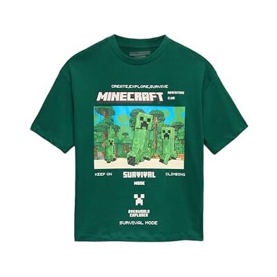 Marks & Spencer T-Shirt Pur Coton à Motif Minecraft™ (du 6 au 16 Ans) 9-10 Ans - Publicité Marks & Spencer T-Shirt Pur Coton à Motif Minecraft™ (du 6 au 16 Ans) 9-10 Ans - Publicité