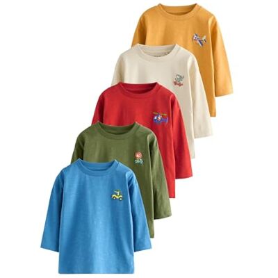 NEXT Garçon T-Shirt à Manches Longues, Lot de 5 Multi Animals on Transport 2 Ans-3 Ans - Publicité NEXT Garçon T-Shirt à Manches Longues, Lot de 5 Multi Animals on Transport 2 Ans-3 Ans - Publicité