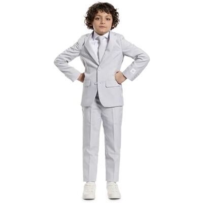 OppoSuits Garçons Groovy Gris Costume De Couleur Unie Tenue De Bal et De Fête De Mariage Comprenant Blazer, Pantalon et Cravate Gris - Publicité OppoSuits Garçons Groovy Gris Costume De Couleur Unie Tenue De Bal et De Fête De Mariage Comprenant Blazer, Pantalon et Cravate Gris - Publicité