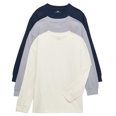 Marks & Spencer Lot de 3 Tops Pur Coton à Manches Longues (du 6 au 16 Ans) Mélange De Bleu 7-8 Ans - Publicité Marks & Spencer Lot de 3 Tops Pur Coton à Manches Longues (du 6 au 16 Ans) Mélange De Bleu 7-8 Ans - Publicité