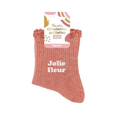 STC Chaussettes paillettes enfant jolie fleur 3-6ans fille - Publicité STC Chaussettes paillettes enfant jolie fleur 3-6ans fille - Publicité