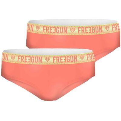 FREEGUN Lot de 2 Boxers Fille Coton (8-10 Ans, Orange) - Publicité FREEGUN Lot de 2 Boxers Fille Coton (8-10 Ans, Orange) - Publicité