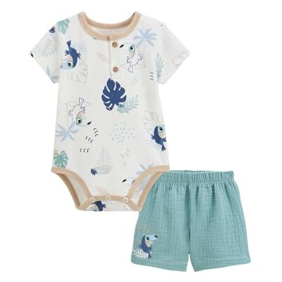 Petit Béguin Ensemble Body bébé et Short en Gaze de Coton Toucana - Publicité Petit Béguin Ensemble Body bébé et Short en Gaze de Coton Toucana - Publicité