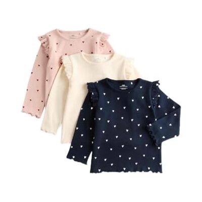 Marks & Spencer Lot de 3 Tops en Jersey de Coton à Motif cœur (Jusqu’au 5 Ans) - Publicité Marks & Spencer Lot de 3 Tops en Jersey de Coton à Motif cœur (Jusqu’au 5 Ans) - Publicité