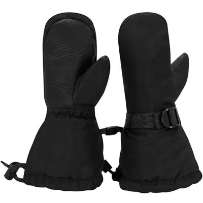 Jan & Jul Moufles pour bébés et tout-petits, gants d'hiver imperméables et isolés pour filles et garçons, Avec pouce : noir (évalué : -15 ℃), S: 2-4Y (with thumb) - Publicité Jan & Jul Moufles pour bébés et tout-petits, gants d'hiver imperméables et isolés pour filles et garçons, Avec pouce : noir (évalué : -15 ℃), S: 2-4Y (with thumb) - Publicité