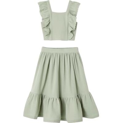 VERTBAUDET Ensemble Fille cérémonie Blouse Jupe à Volant Vert Sauge 5A - Publicité VERTBAUDET Ensemble Fille cérémonie Blouse Jupe à Volant Vert Sauge 5A - Publicité