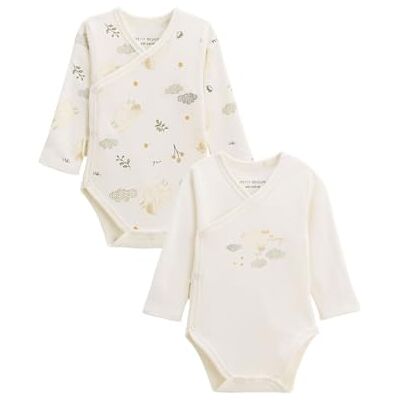 Petit Béguin Lot de 2 Bodies bébé Manches Longues Ouverture croisée Câlins - Publicité Petit Béguin Lot de 2 Bodies bébé Manches Longues Ouverture croisée Câlins - Publicité