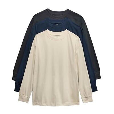 Marks & Spencer Lot de 3 Tops Pur Coton à Manches Longues (du 6 au 16 Ans) Mélange De Bleu Marine 14-15 Ans - Publicité Marks & Spencer Lot de 3 Tops Pur Coton à Manches Longues (du 6 au 16 Ans) Mélange De Bleu Marine 14-15 Ans - Publicité