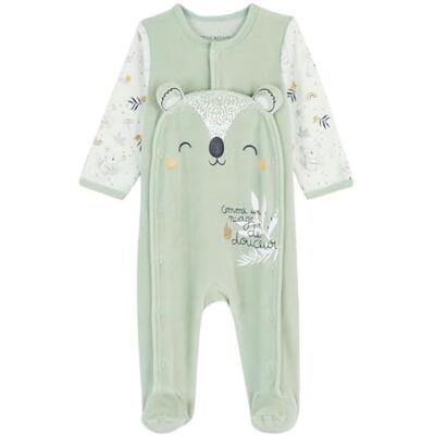Petit Béguin Pyjama bébé en velours ouverture pont Nuage - Publicité Petit Béguin Pyjama bébé en velours ouverture pont Nuage - Publicité