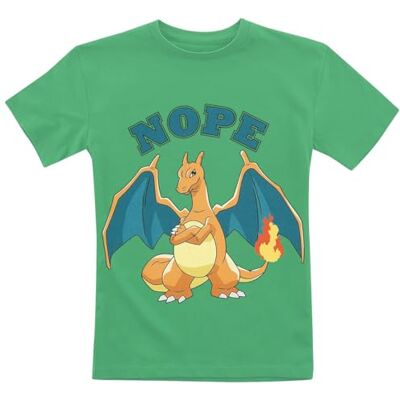 Pokémon Enfants Dracaufeu Nope Unisexe T-Shirt Vert 00% Coton - Publicité Pokémon Enfants Dracaufeu Nope Unisexe T-Shirt Vert 00% Coton - Publicité