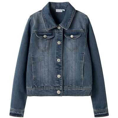 NAME IT NITSTAR RIKA DNM JACKET NMT NOOS, Blouson Fille, Bleu (Medium Blue Denim), 158 - Publicité NAME IT NITSTAR RIKA DNM JACKET NMT NOOS, Blouson Fille, Bleu (Medium Blue Denim), 158 - Publicité