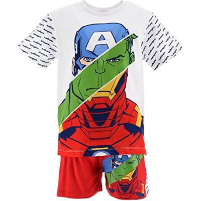 Marvel Avengers, Ensemble T Shirt + Short Garçon (Blanc,8 ans) - Publicité Marvel Avengers, Ensemble T Shirt + Short Garçon (Blanc,8 ans) - Publicité
