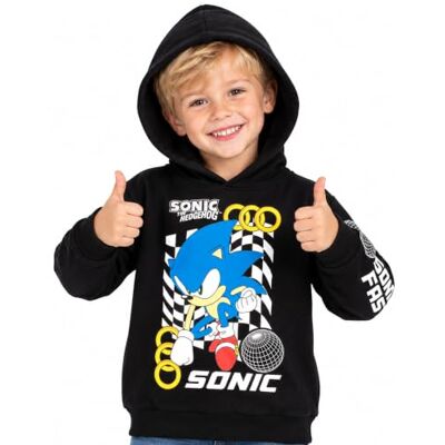 SONIC THE HEDGEHOG Sweat à Capuche pour garçon 100% Coton Vêtement de détente pour Enfants de 6 à 12 Ans idéal pour Les Joueurs Noir - Publicité SONIC THE HEDGEHOG Sweat à Capuche pour garçon 100% Coton Vêtement de détente pour Enfants de 6 à 12 Ans idéal pour Les Joueurs Noir - Publicité