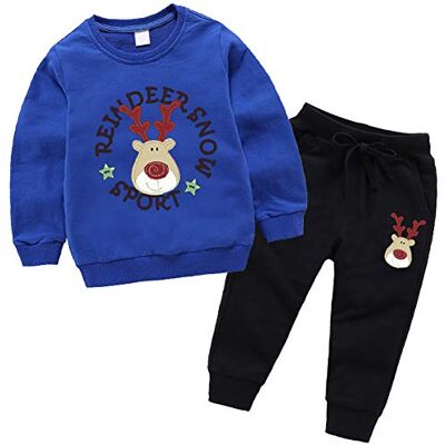 amropi Bébé Garçons Renne Impression Manches Longues Sweatshirt et Jogging Pantalons Ensembles Enfants Bleu Noir, 18-24 Mois - Publicité amropi Bébé Garçons Renne Impression Manches Longues Sweatshirt et Jogging Pantalons Ensembles Enfants Bleu Noir, 18-24 Mois - Publicité