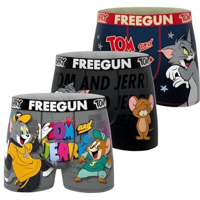 FREEGUN Boxer Caleçon Enfant Tom and Jerry, Lot de 3, Gris 02 (6/8 Ans) - Publicité FREEGUN Boxer Caleçon Enfant Tom and Jerry, Lot de 3, Gris 02 (6/8 Ans) - Publicité