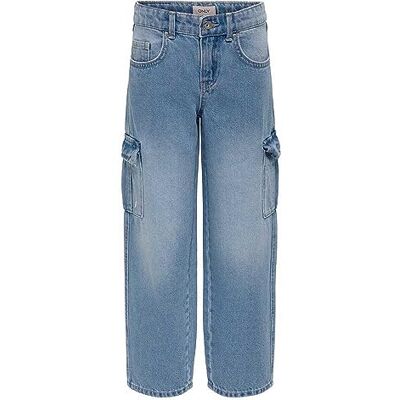 Only KOGHARMONY Wide Cargo Carrot PIM Noos Corps à Manches Longues, Bleu Jeans Clair, 128 cm Fille - Publicité Only KOGHARMONY Wide Cargo Carrot PIM Noos Corps à Manches Longues, Bleu Jeans Clair, 128 cm Fille - Publicité