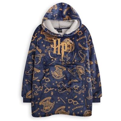 Harry Potter Vuddie surdimensionné à Sweat à Capuche Kids Navy ou White Fleece Taille Unique - Publicité Harry Potter Vuddie surdimensionné à Sweat à Capuche Kids Navy ou White Fleece Taille Unique - Publicité