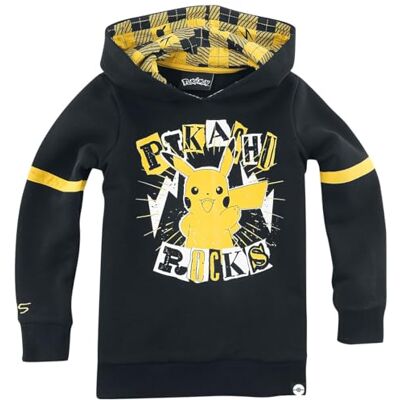 Pokémon Enfants Pikachu Rocks Unisexe Sweat-Shirt à Capuche Noir/Jaune 70% Coton, 30% Polyester - Publicité Pokémon Enfants Pikachu Rocks Unisexe Sweat-Shirt à Capuche Noir/Jaune 70% Coton, 30% Polyester - Publicité