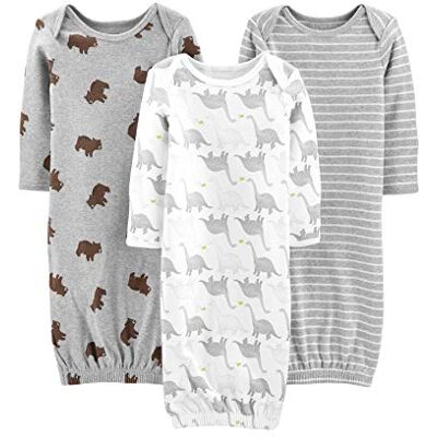 Simple Joys by Carter's Lot de 3 peignoirs en coton unisexe pour bébé, Ours/dinosaure/rayures, nouveau née - Publicité Simple Joys by Carter's Lot de 3 peignoirs en coton unisexe pour bébé, Ours/dinosaure/rayures, nouveau née - Publicité
