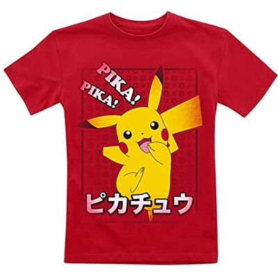 Pokémon Enfants Pikachu Pika, Pika ! Unisexe T-Shirt Rouge 100% Coton - Publicité Pokémon Enfants Pikachu Pika, Pika ! Unisexe T-Shirt Rouge 100% Coton - Publicité