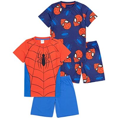 Marvel Pyjamas Spider-Man Boys 2 Pack Kids Spider Web Superhero Face Mask Personnages T-Shirts Shorts Set Produits dérivés - Publicité Marvel Pyjamas Spider-Man Boys 2 Pack Kids Spider Web Superhero Face Mask Personnages T-Shirts Shorts Set Produits dérivés - Publicité