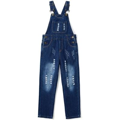 KIDSCOOL SPACE Filles Classique Big Bib Ripped Holes Jeans Salopette Pantalon,Bleu,10-11 Ans - Publicité KIDSCOOL SPACE Filles Classique Big Bib Ripped Holes Jeans Salopette Pantalon,Bleu,10-11 Ans - Publicité