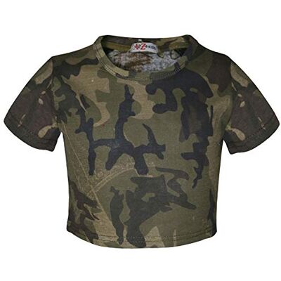 A2Z 4 Kids Enfants Filles Tops Camouflage Imprimé A2Z Camo Crop Top Green 11-12 - Publicité A2Z 4 Kids Enfants Filles Tops Camouflage Imprimé A2Z Camo Crop Top Green 11-12 - Publicité