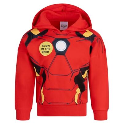 Marvel Iron Man Sweat à Capuche Officiel pour Enfants, 100% Coton, 3-4 Ans: 104cm, Rouge - Publicité Marvel Iron Man Sweat à Capuche Officiel pour Enfants, 100% Coton, 3-4 Ans: 104cm, Rouge - Publicité
