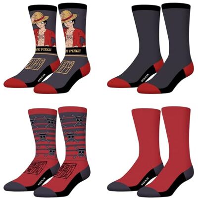 FREEGUN Chaussette Enfant One Piece, Chaussettes Garçon Fantaisie (Lot de 4) - Publicité FREEGUN Chaussette Enfant One Piece, Chaussettes Garçon Fantaisie (Lot de 4) - Publicité