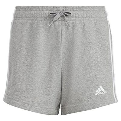 Adidas Fille Essentials 3-Stripes Shorts, Medium Grey Heather/White, 14-15 Years - Publicité Adidas Fille Essentials 3-Stripes Shorts, Medium Grey Heather/White, 14-15 Years - Publicité