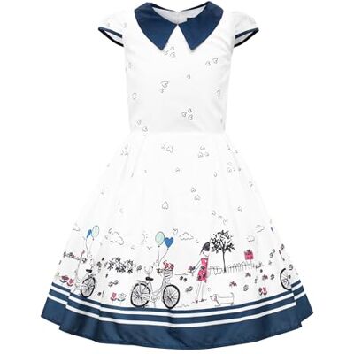 BlackButterfly Robe Fille Olivia Col Claudine Imprimé Jupe plissée, Manches courtes, Motif cœurs, Bordure illustrée, Doublée, Zip dos, 3-14 ans - Publicité BlackButterfly Robe Fille Olivia Col Claudine Imprimé Jupe plissée, Manches courtes, Motif cœurs, Bordure illustrée, Doublée, Zip dos, 3-14 ans - Publicité