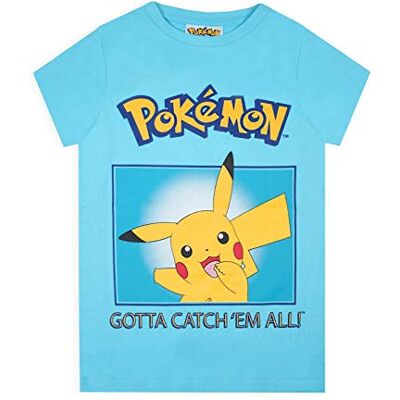 Pokémon T-Shirt Garçons Pikachu Gotta Catch Em All Kids Filles Bleu Top 11-12 Ans - Publicité Pokémon T-Shirt Garçons Pikachu Gotta Catch Em All Kids Filles Bleu Top 11-12 Ans - Publicité