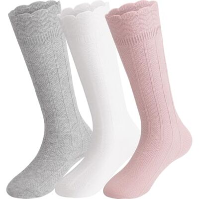 DRESHOW Chaussettes Hautes Pour Bébé Fille Chaussettes Habillées Pour Tout-petit Chaussettes Bébé en Coton, 6-12 mois, 3 Pairs Knee High Socks: Stripe-05 - Publicité DRESHOW Chaussettes Hautes Pour Bébé Fille Chaussettes Habillées Pour Tout-petit Chaussettes Bébé en Coton, 6-12 mois, 3 Pairs Knee High Socks: Stripe-05 - Publicité