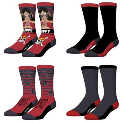 FREEGUN Chaussette Enfant One Piece, Chaussettes Garçon Fantaisie (Lot de 4) - Publicité FREEGUN Chaussette Enfant One Piece, Chaussettes Garçon Fantaisie (Lot de 4) - Publicité