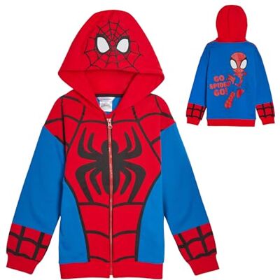 Marvel Sweat à capuche zippé pour enfants Spidey et ses amis incroyables Miles Morales Ghost Spider ou Spidey, 7-8 ans - Publicité Marvel Sweat à capuche zippé pour enfants Spidey et ses amis incroyables Miles Morales Ghost Spider ou Spidey, 7-8 ans - Publicité