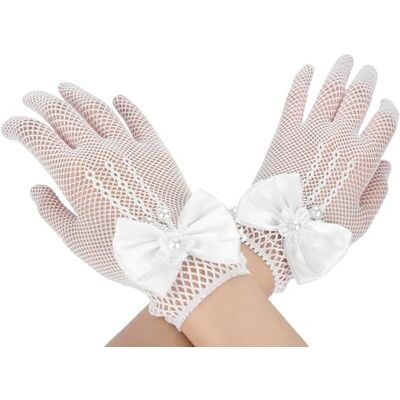 IBLUELOVER Fille Gants Mariage Mitaines Exquis Gants en Dentelle Enfant Bowknot Mignon Accessoires Robe Pour Soirée Partie Performance Cérémonie Wedding Cadeau de Noël Halloween, Blanc, Taille unique - Publicité IBLUELOVER Fille Gants Mariage Mitaines Exquis Gants en Dentelle Enfant Bowknot Mignon Accessoires Robe Pour Soirée Partie Performance Cérémonie Wedding Cadeau de Noël Halloween, Blanc, Taille unique - Publicité