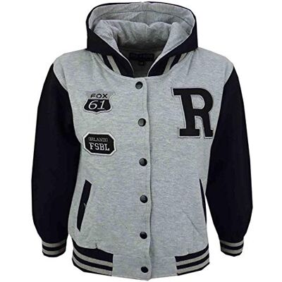A2Z 4 Kids Enfants Unisexe Filles Garçons Baseball Fox NYC B.B Jacket Fox Grey & Black 7-8 - Publicité A2Z 4 Kids Enfants Unisexe Filles Garçons Baseball Fox NYC B.B Jacket Fox Grey & Black 7-8 - Publicité