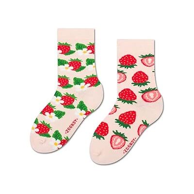 ZOOKSY Chaussettes d'été colorées pour enfants 1 paire MixTury I Chaussettes d'été colorées I Chaussettes longues en coton I Fraise I 30-35 - Publicité ZOOKSY Chaussettes d'été colorées pour enfants 1 paire MixTury I Chaussettes d'été colorées I Chaussettes longues en coton I Fraise I 30-35 - Publicité