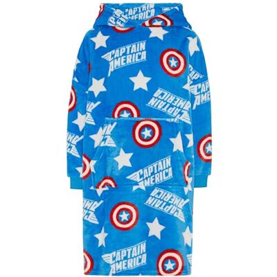 Marvel Captain America Avengers Sweat à capuche surdimensionné, bleu, 12-14 ans - Publicité Marvel Captain America Avengers Sweat à capuche surdimensionné, bleu, 12-14 ans - Publicité