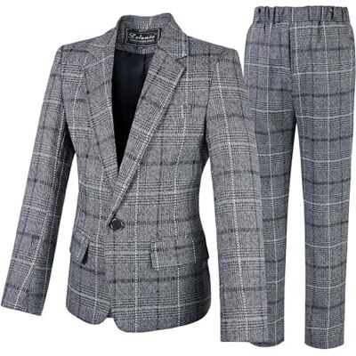 LOLANTA Costume Enfant Tweed à Carreaux, Ensemble 2 Pièces Garçons Tenues de Fête de Mariage Blazer et Pantalon, Tenue de Bal, Gris foncé, 110, 5-6 Ans - Publicité LOLANTA Costume Enfant Tweed à Carreaux, Ensemble 2 Pièces Garçons Tenues de Fête de Mariage Blazer et Pantalon, Tenue de Bal, Gris foncé, 110, 5-6 Ans - Publicité