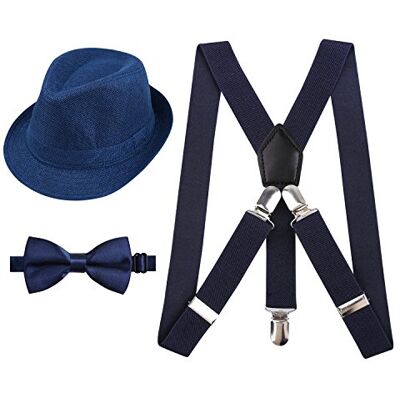 Alizeal Bretelles 2.5cm Largeur avec 3 Clips Boucle Réglable pour Enfants Fille Garçon-Blue Marine - Publicité Alizeal Bretelles 2.5cm Largeur avec 3 Clips Boucle Réglable pour Enfants Fille Garçon-Blue Marine - Publicité