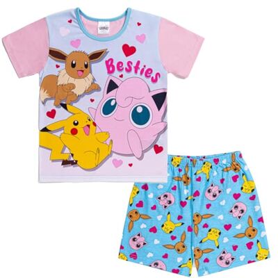 Pokémon Pyjama pour fille Pyjama Pikachu & Eevie Vêtements de nuit en coton doux pour filles Cadeau Pokémon pour filles, rose, 6-7 ans - Publicité Pokémon Pyjama pour fille Pyjama Pikachu & Eevie Vêtements de nuit en coton doux pour filles Cadeau Pokémon pour filles, rose, 6-7 ans - Publicité
