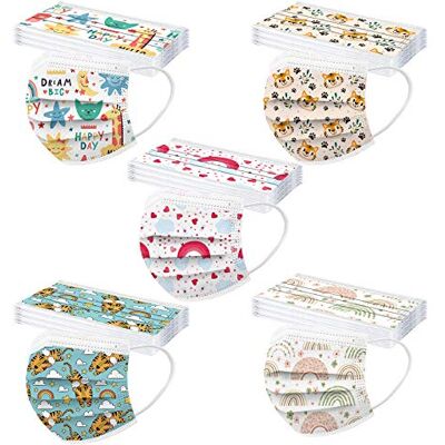 nvtuuer 50Pcs Enfant Jetable 3 Couches Filtre, Mignonne Facial imprimé Sport Anti-poussière Les Extérieurs Bandana,Confortable Respirable écharpe Animaux Fille et Garçon (C04, taille unique) - Publicité nvtuuer 50Pcs Enfant Jetable 3 Couches Filtre, Mignonne Facial imprimé Sport Anti-poussière Les Extérieurs Bandana,Confortable Respirable écharpe Animaux Fille et Garçon (C04, taille unique) - Publicité