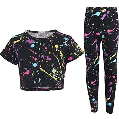 A2Z 4 Kids Enfants Filles Crop Top & Legging Designer Pastel Splash Imprimer Branché Splash 240 Crop Legging Set 11-12 - Publicité A2Z 4 Kids Enfants Filles Crop Top & Legging Designer Pastel Splash Imprimer Branché Splash 240 Crop Legging Set 11-12 - Publicité