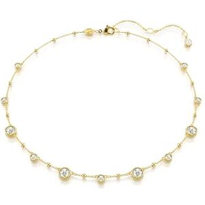 Swarovski Collier Imber, Taille ronde, Motif éparpillé, Blanc, Placage de ton or - Publicité Swarovski Collier Imber, Taille ronde, Motif éparpillé, Blanc, Placage de ton or - Publicité